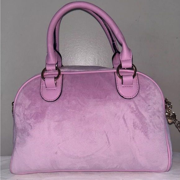 NEW! NWT JUICY COUTURE Heritage Bowler Velour Crossbody Bag Fondant Pink - Picture 4 of 7